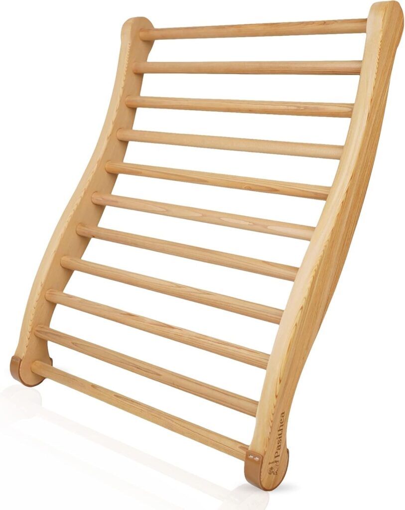 Pasithea カナダ産レッドシダー サウナバックレスト(S字カーブデザイン)