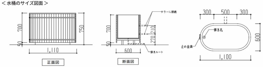 レッドシダー水風呂 ステンレス（1名用）