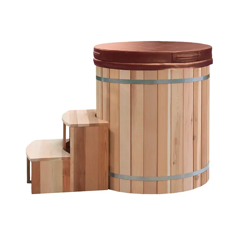 レッドシダー水風呂 ステンレス 深さ1m チラー配管付