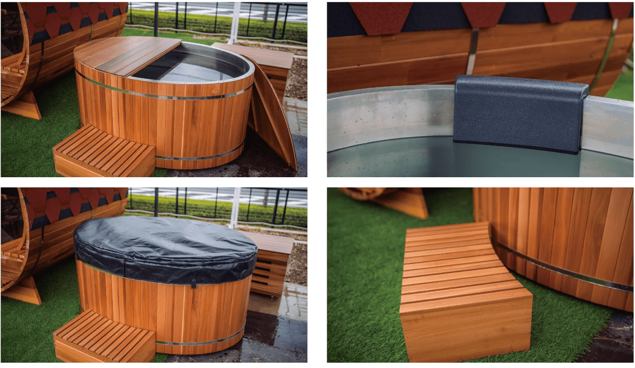 レッドシダー水風呂＋チラーセット  3℃まで設定可 工事不要（2～3名用）