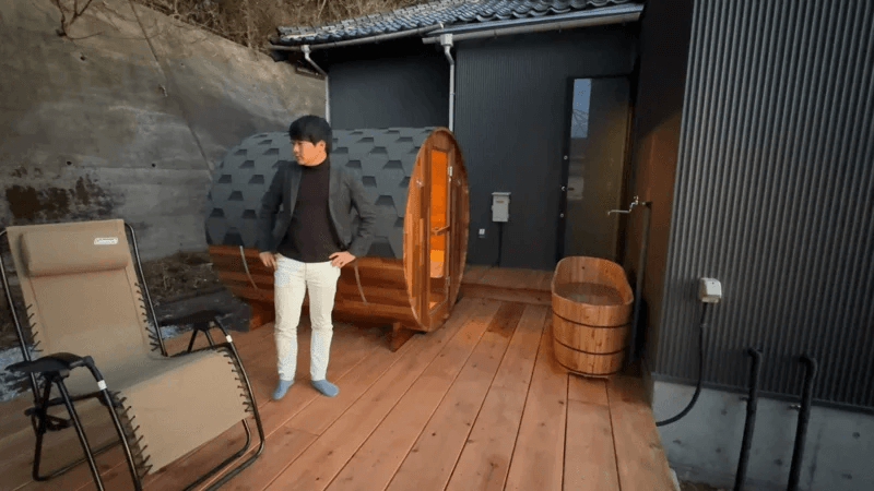 千葉県の民泊施設にレッドシダー製バレルサウナを導入