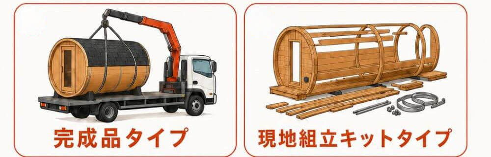 バレルサウナの主な種類 組み立て方