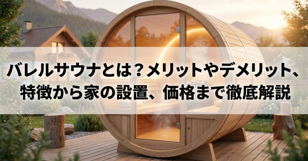 バレルサウナとは？メリットやデメリット、特徴から家の設置、価格まで徹底解説