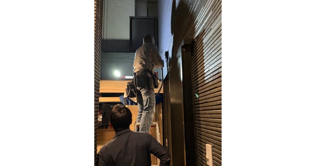 200Vの電気工事の様子