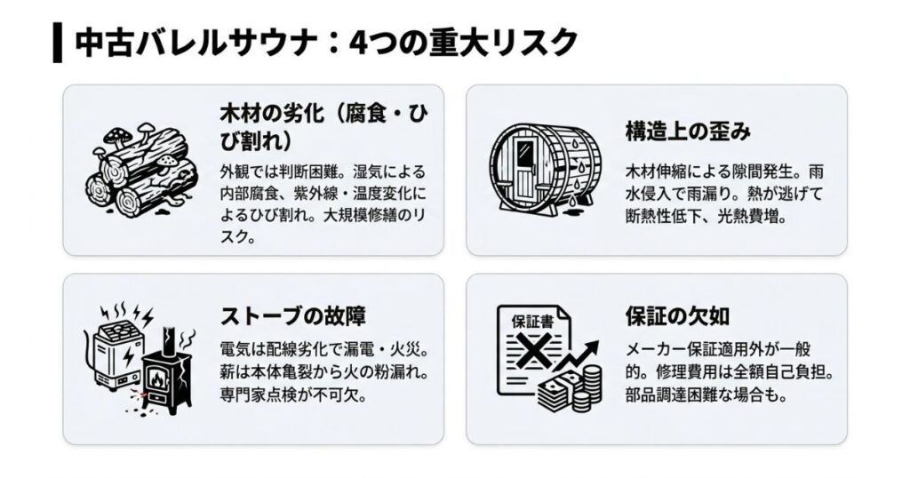 中古バレルサウナに潜む4つの重大リスク