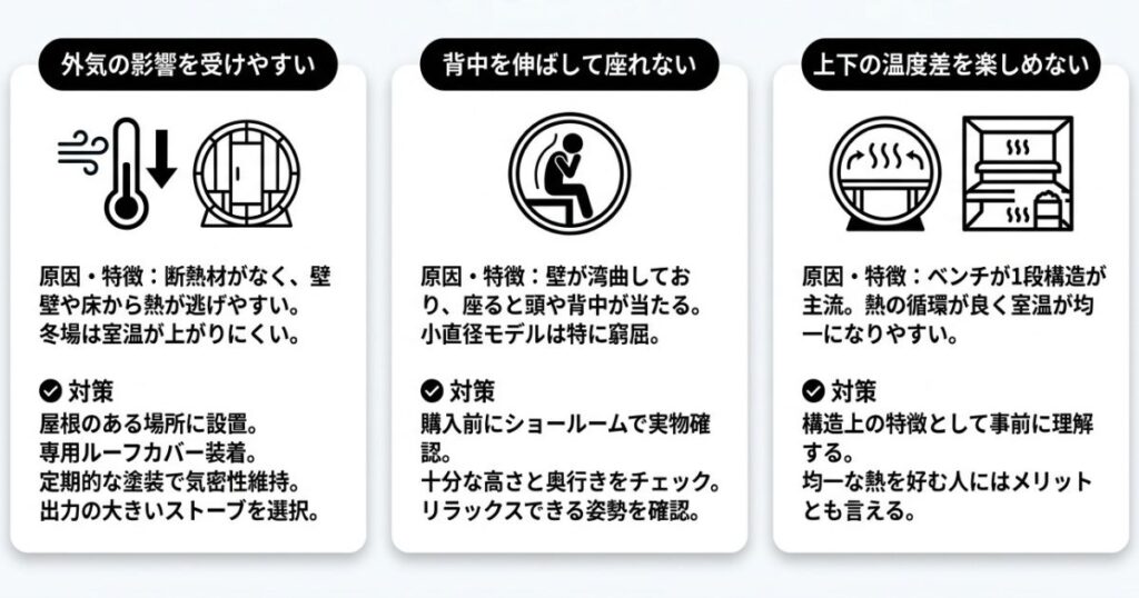 購入前に知っておきたいバレルサウナの3つのデメリットと対策法