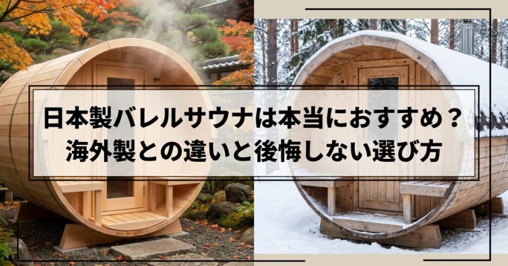 日本製バレルサウナは本当におすすめ？海外製との違いと後悔しない選び方