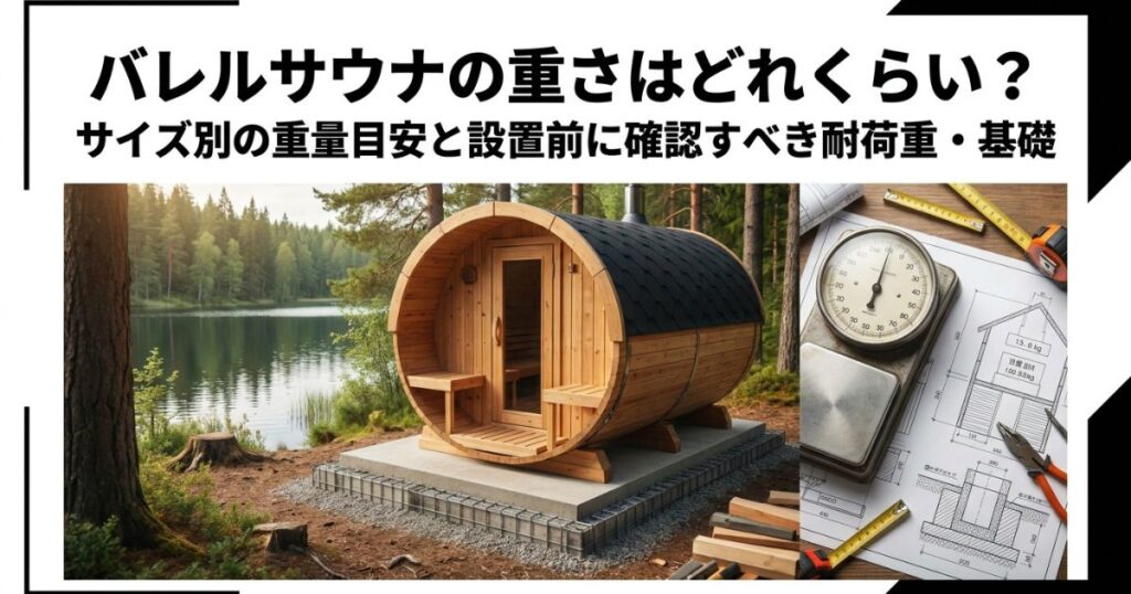 バレルサウナの重さはどれくらい？サイズ別の重量目安と設置前に確認すべき耐荷重・基礎