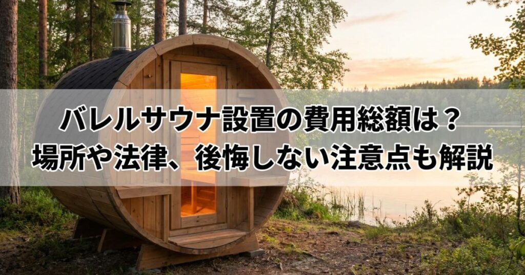 バレルサウナ設置の費用総額は？場所や法律、後悔しない注意点も解説