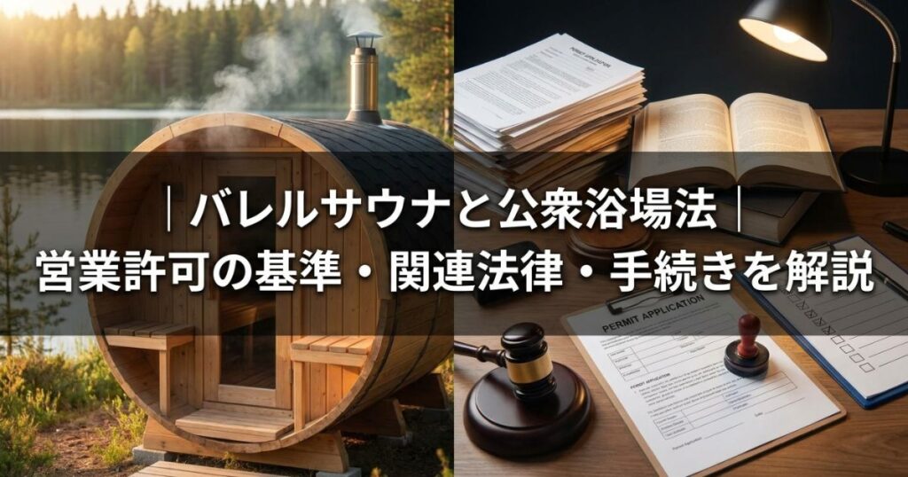バレルサウナと公衆浴場法｜営業許可の基準・関連法律・手続きを解説