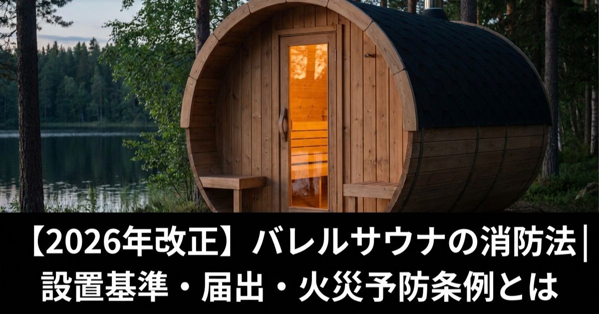 【2026年改正】バレルサウナの消防法とは|設置基準・届出・火災予防条例を解説