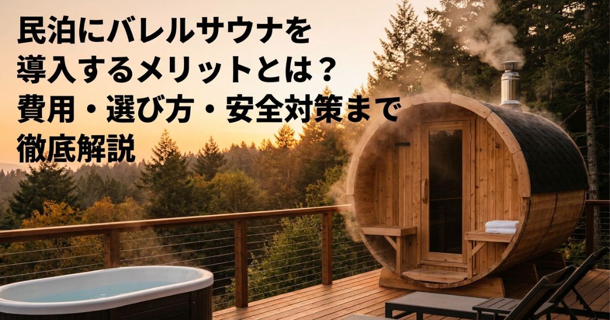 民泊にバレルサウナを導入するメリットとは？費用・選び方・安全対策まで徹底解説