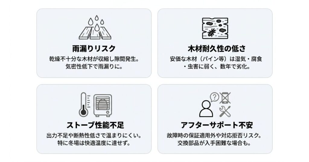 中国製バレルサウナ4つの懸念点