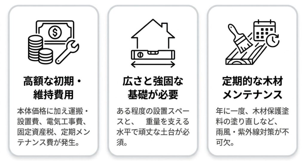 バレルサウナのデメリット